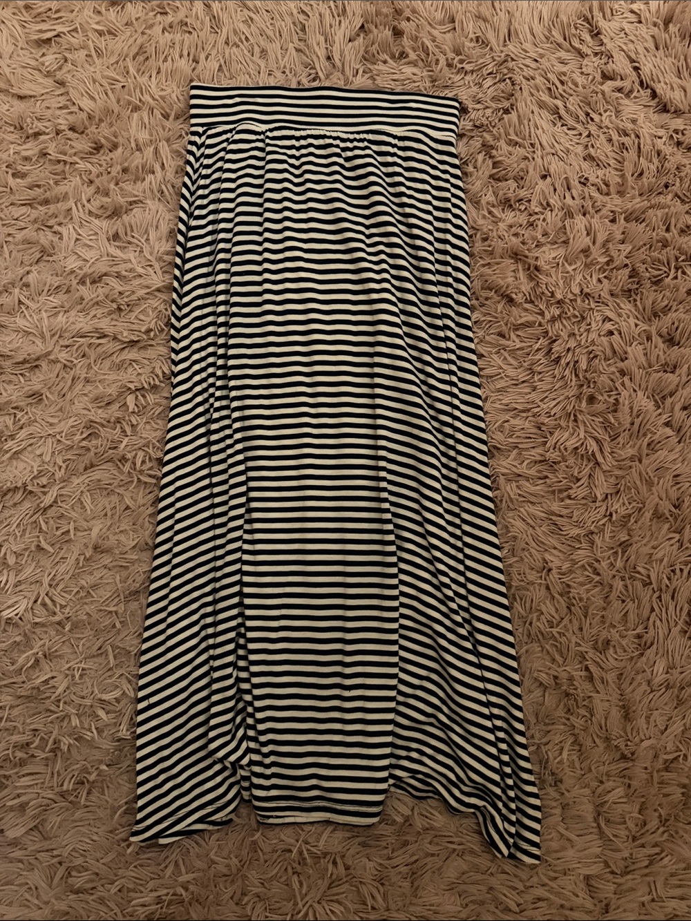 Cat & Jack Black and White Striped Maxi Skirt
